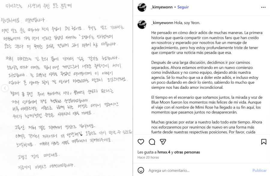 Separación del grupo mimiirose