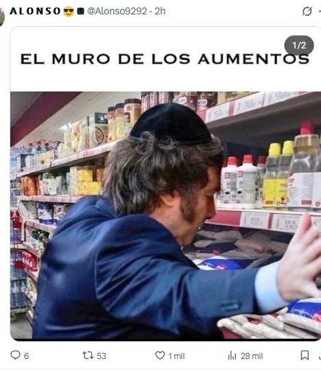 Algunas de las respuestas, entre rescatables sin insultos, al tuit del presidente Milei desde el Muro de los Lamentos.