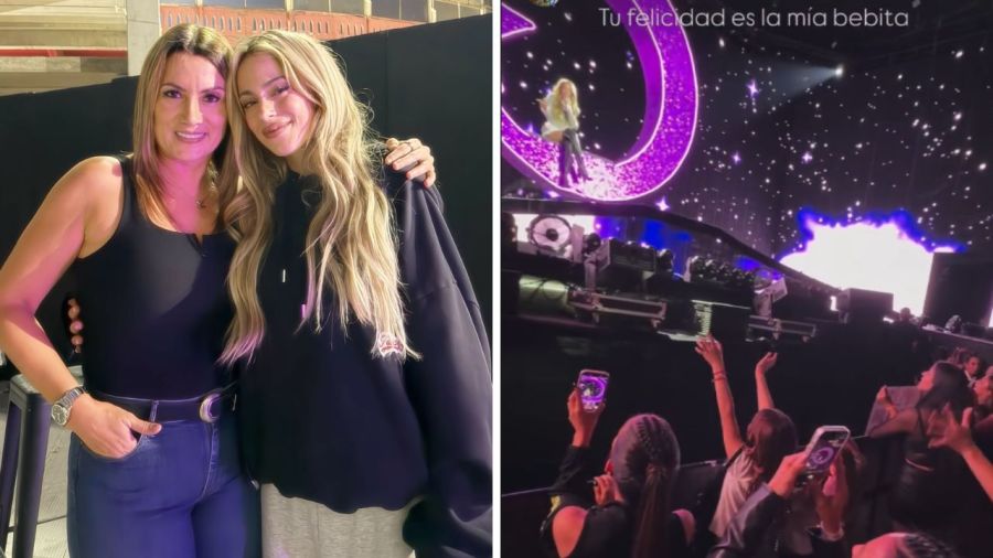 Pía, la hija de Ángel Di María y Jorgelina Cardoso, junto a Tini Stoessel