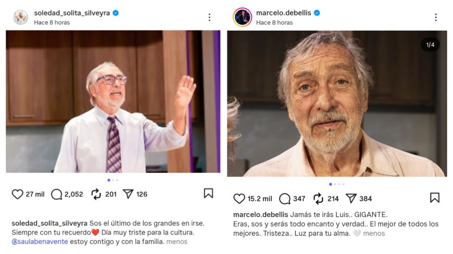 Despedida a Luis Brandoni en redes sociales