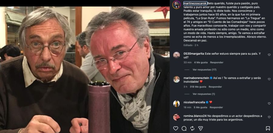 Las sentidas despedidas a Luis Brandoni