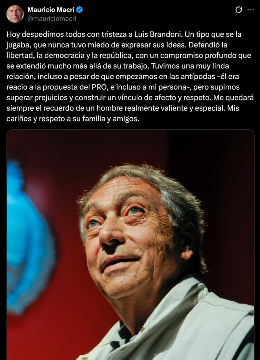 Las sentidas despedidas a Luis Brandoni