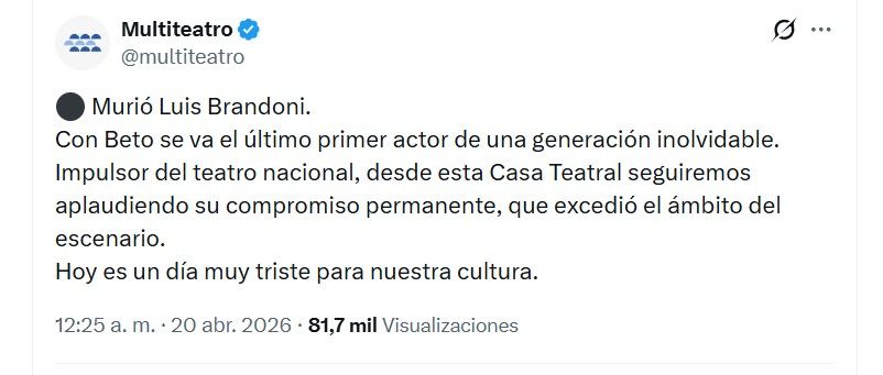 Muerte Luis Brandoni