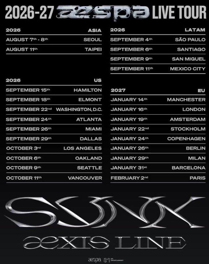 Gira mundial de aespa 2026