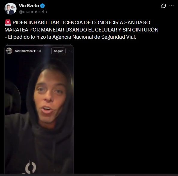 Solicitaron inhabilitar la licencia de conducir a Santi Maratea: qué le pasó