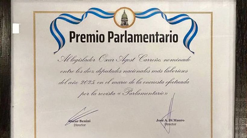 Diploma al trabajo para Agost Carreño
