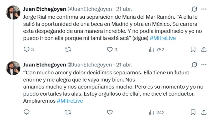 Jorge Rial sobre su separación