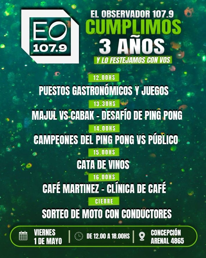 Festejo tres años del Observador 107.9
