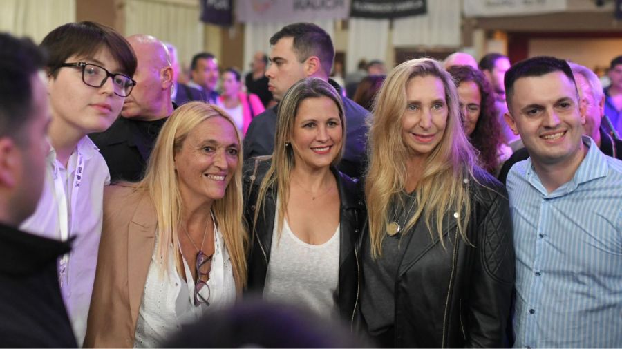 Karina Milei, Sebastián Pareja y Diego Santilli