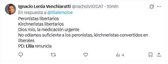 Lilia Lemoine posteó contando 