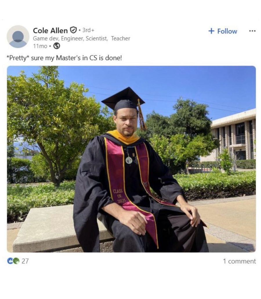 Cole Tomas Allen graduado