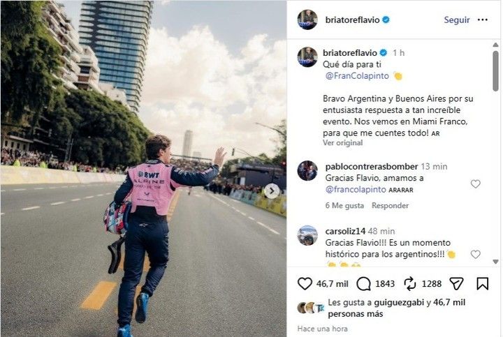 Flavio Briatore en Instagra,