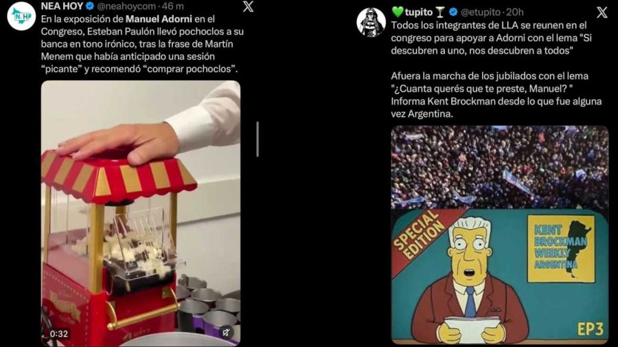 Memes de Adorni en el Congreso 20260429
