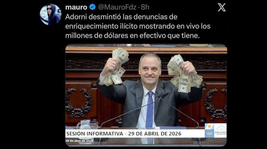 Memes de Adorni en el Congreso 20260429