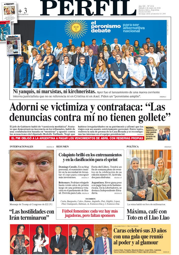La tapa del Diario PERFIL del sábado 2 de mayo de 2026