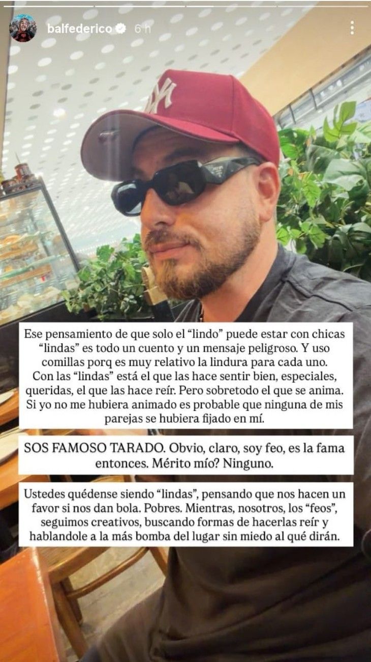 El feroz descargo de Fede Bal 
