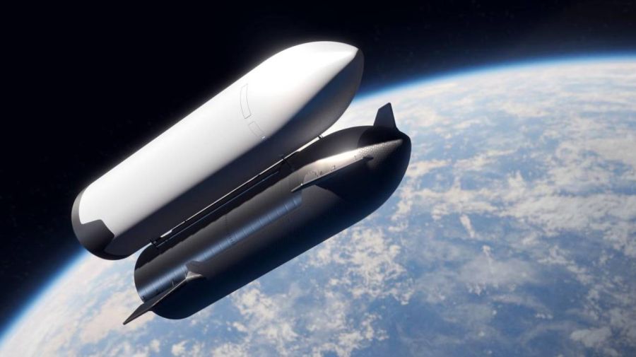 Bocetos muestran el Sistema de Aterrizaje Humano (HLS) Starship de SpaceX en la Luna. 05052026