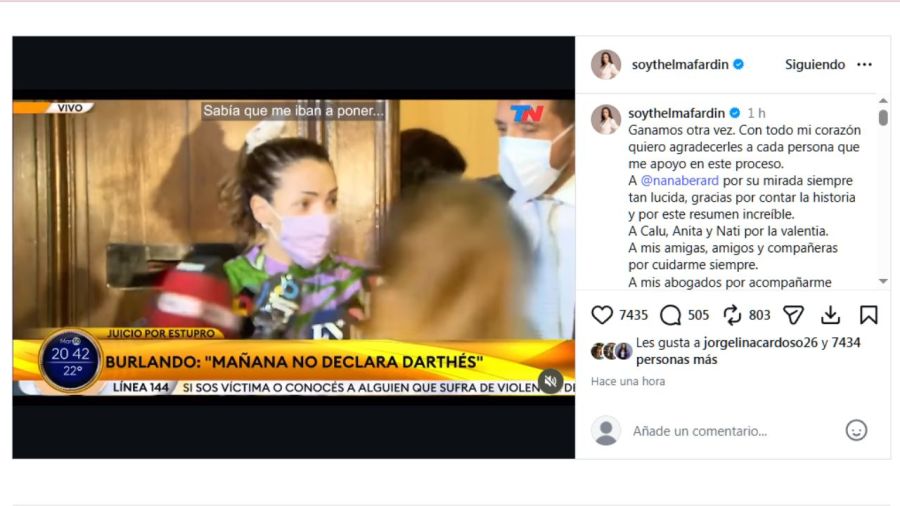 La reacción de Thelma Fardín