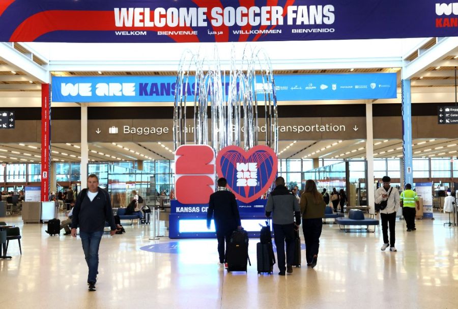 Clima Mundialista en el aeropuerto de Kansas City