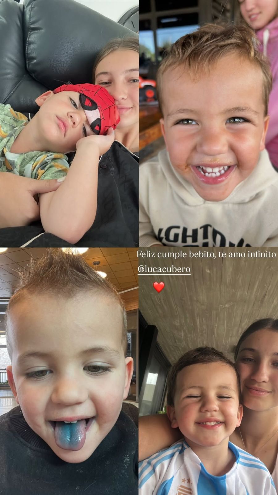 El tierno mensaje de Indiana, Allegra, Sienna Cubero a Luca Cubero