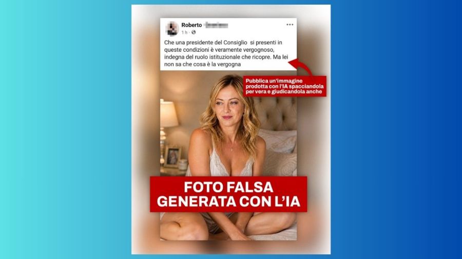 Imagen falsa de Giorgia Meloni generada con Inteligncia Artificial