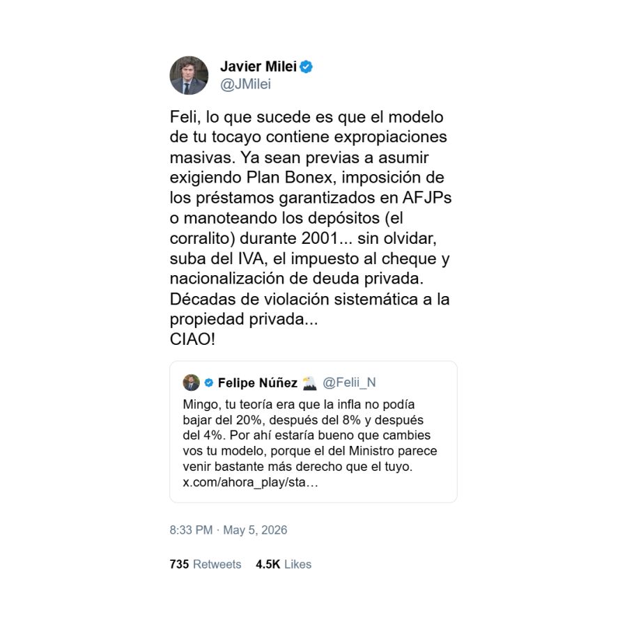 Javier Milei contra Domingo Cavallo
