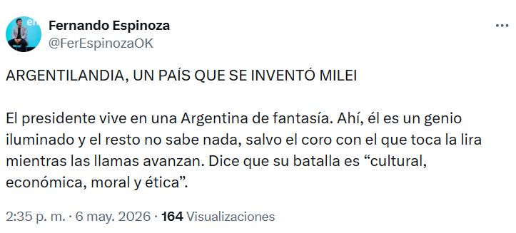 Tweet Fernando Espinoza