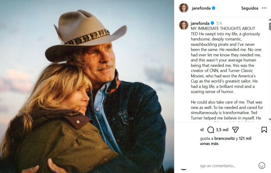 El mensaje de Jane Fonda pr la muerte de Ted Turner