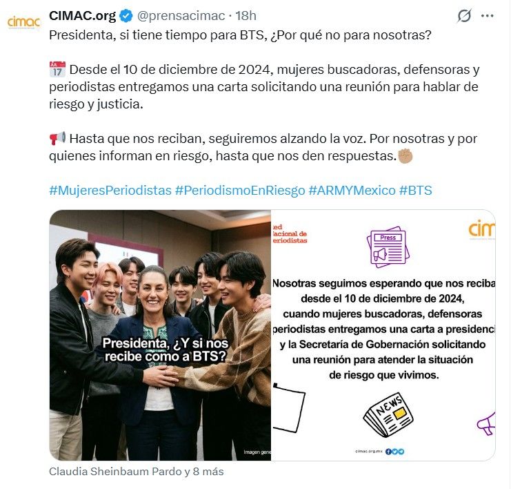 Indignación por el encuentro Claudia Sheinbaum y BTS