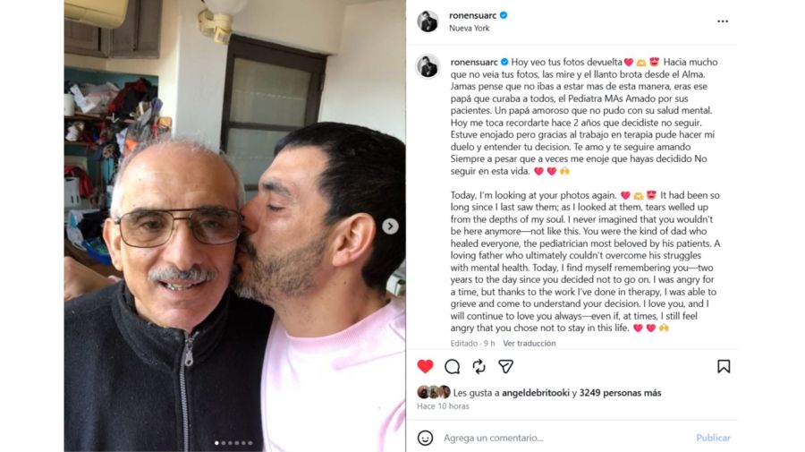 Ronen Suarc, a corazón abierto a dos años de la muerte de su papá