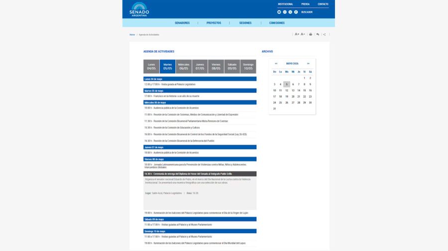 Censura a la muestra de Pablo Grillo - web senado 08052026