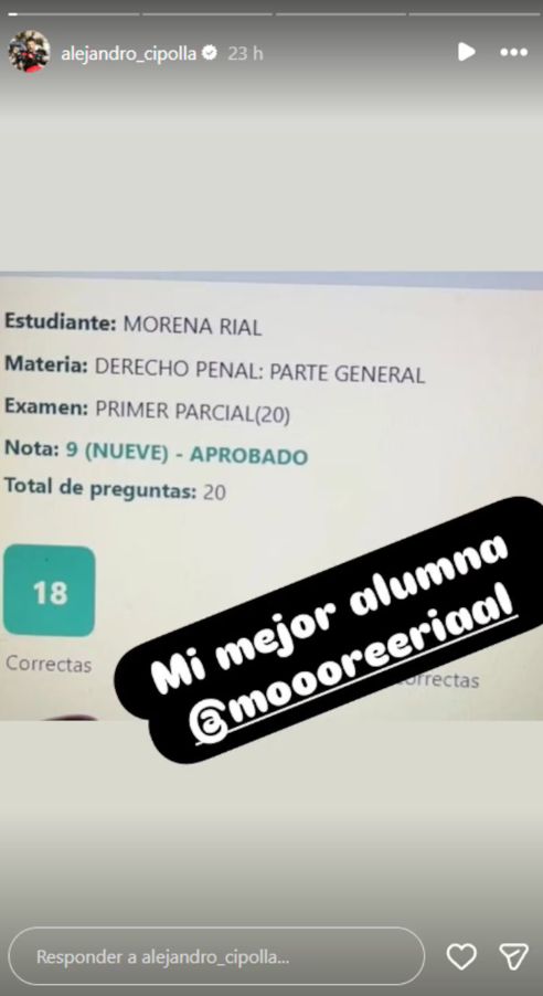 La nueva vida de Morena Rial: se filtró la nota que se sacó en la universidad 
