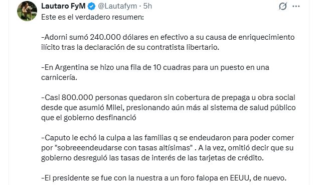 Respuestas en X al 