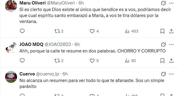 Respuestas en X al 