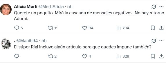 Respuestas en X al 