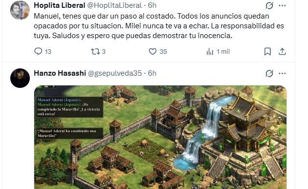Respuestas en X al 