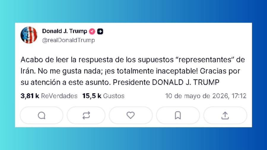 Donald Trump calificó de 'inaceptable' la respuesta de Irán al plan de paz impulsado por Estados Unidos