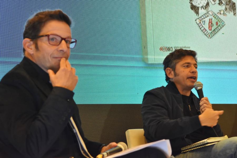 Giacomini y Kicillof en la Feria del Libro