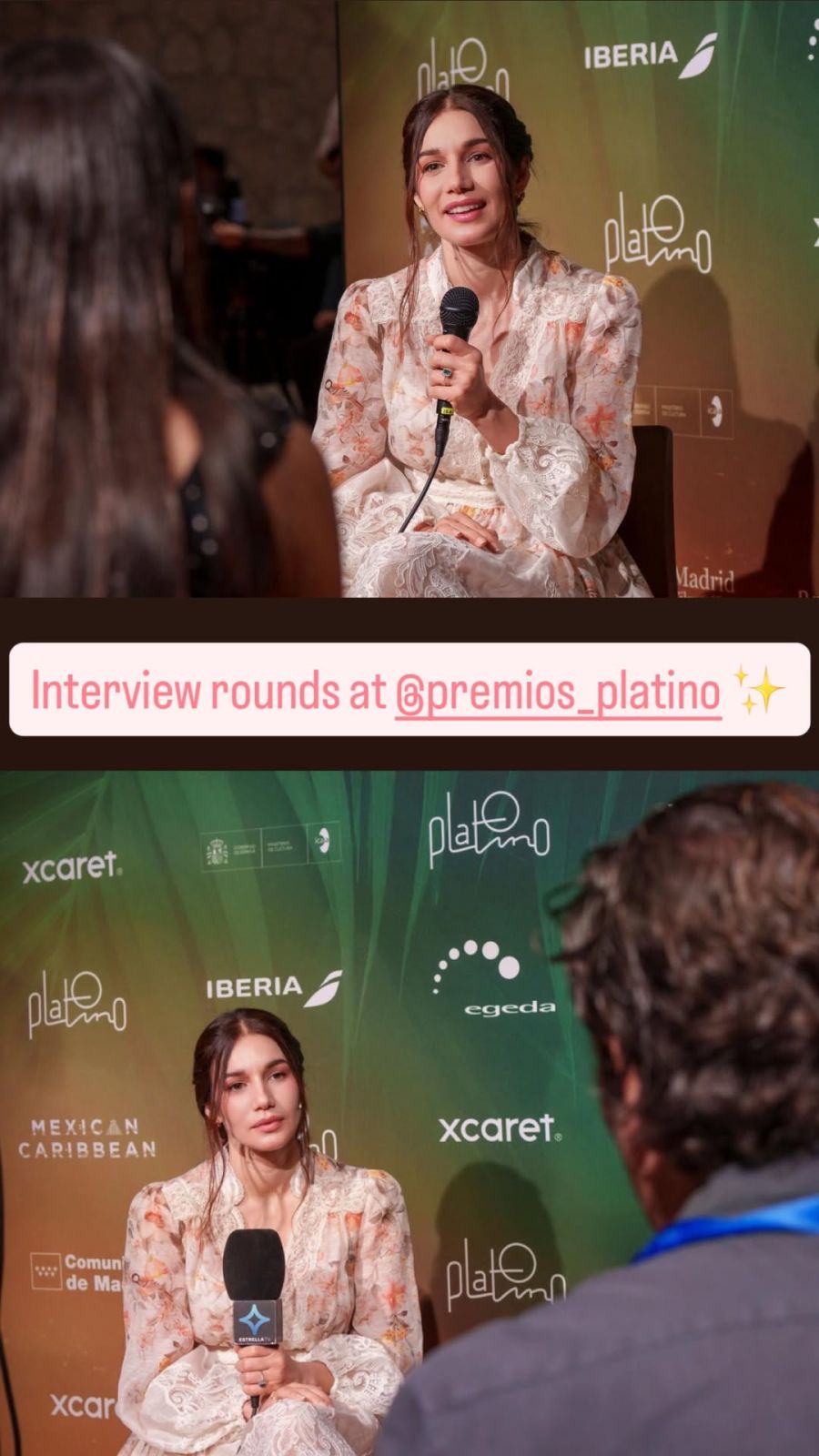 Mariela Garriga en la entrega de los Premios Platino
