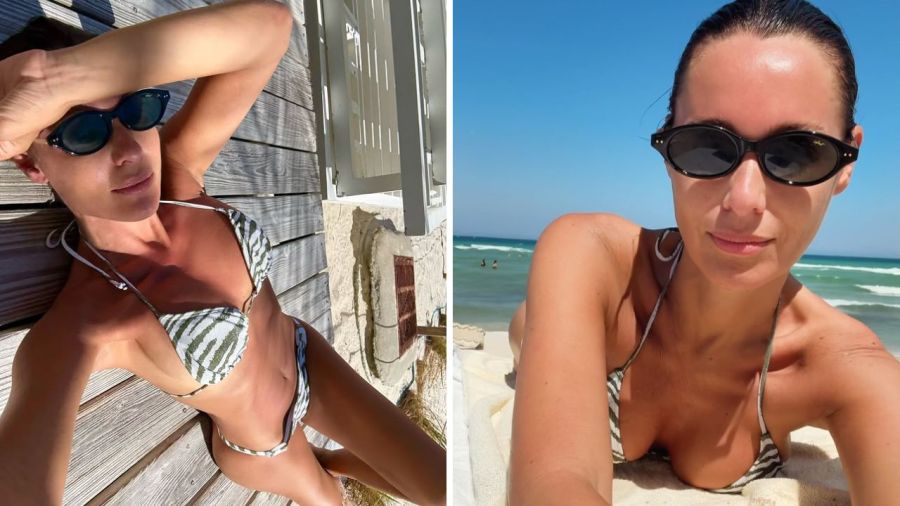 Book de fotos de Pampita en la playa