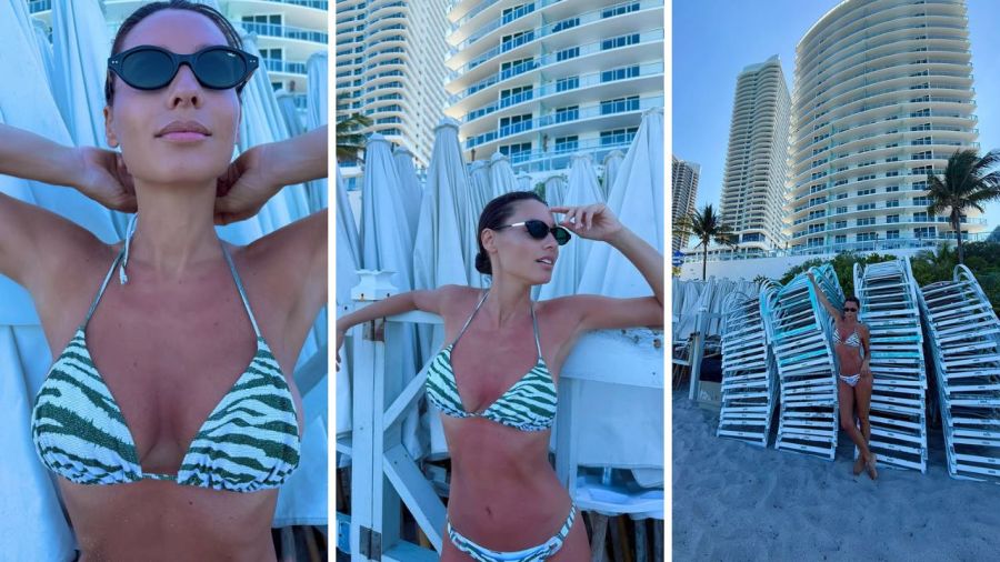 Book de fotos de Pampita en la playa