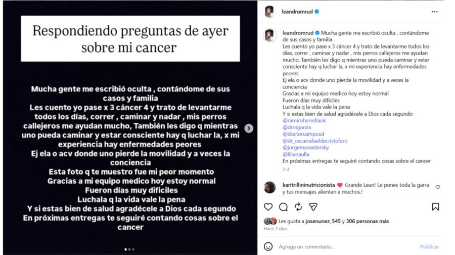 Leandro Rud sobre su lucha contra el cáncer