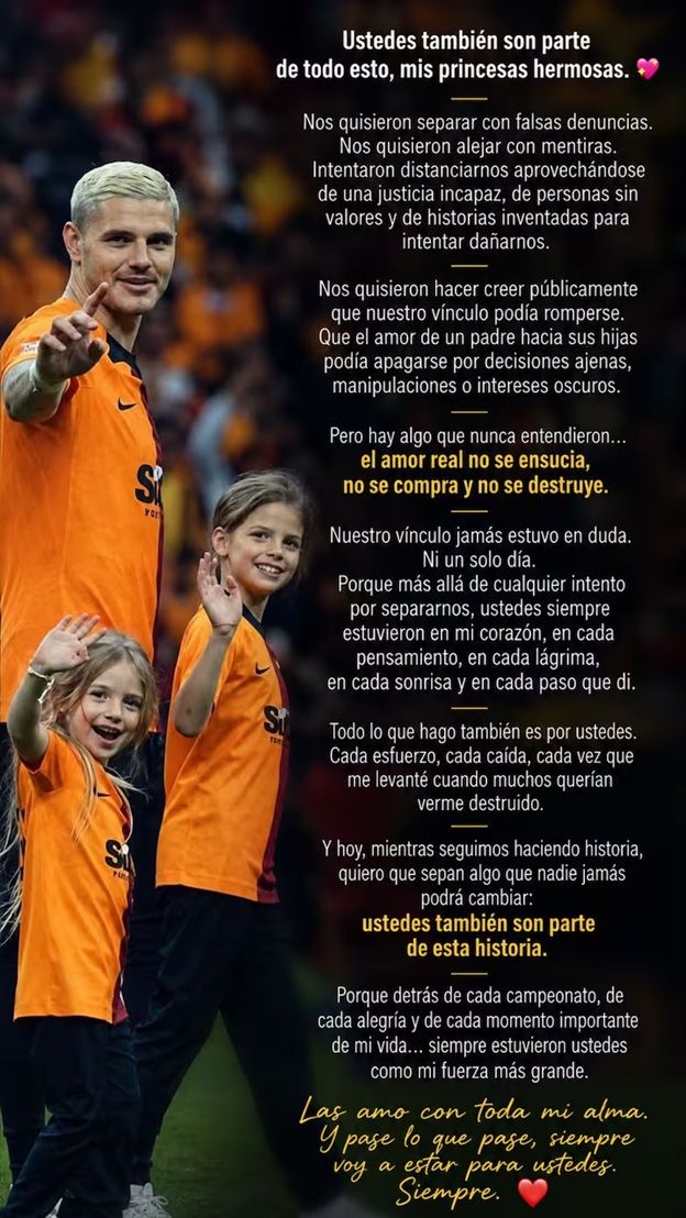Mauro Icardi a sus hijas Isabella y Francesca