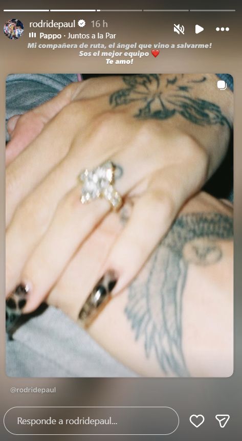 Rodrigo De Paul sorprendió al mostrar el anillo de diamantes que le dio a Tini Stoessel: boda confirmada