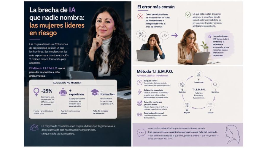 La brecha de IA que nadie nombra: las mujeres líderes en riesgo