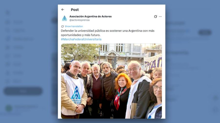 Posteo Asociación Argentina de Actores 12052026