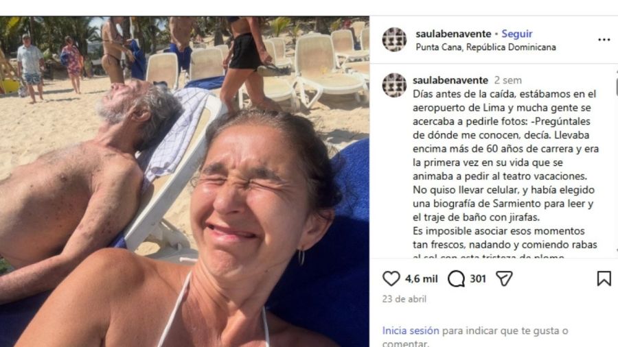 Posteo de Saula Benavente con Luis Brandoni