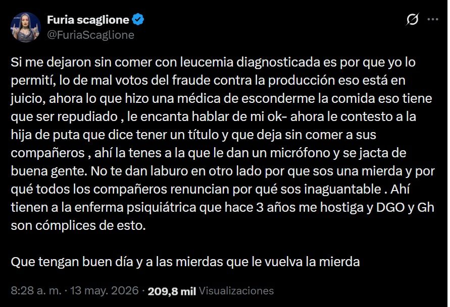 Furia Scaglione cruzó a Catalina Gorostidi