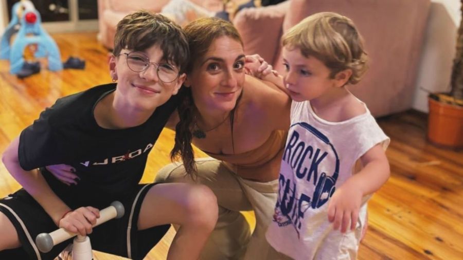 Julieta Zylberberg y sus hijos