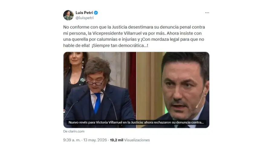 Tweet de Luis Petri